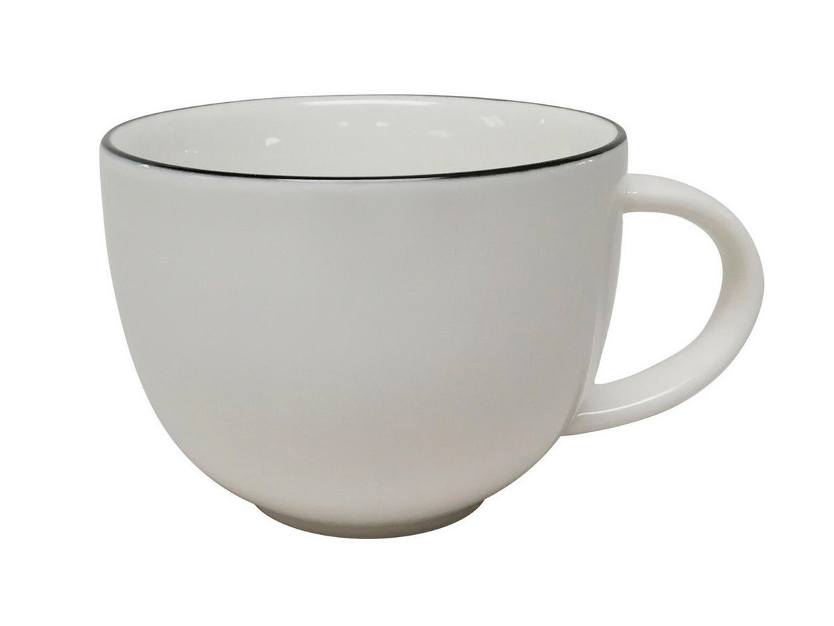 KAFFEETASSE Oslo 200 ml  - Schwarz/Weiß, Design, Keramik (8,3/6,3cm) - Novel