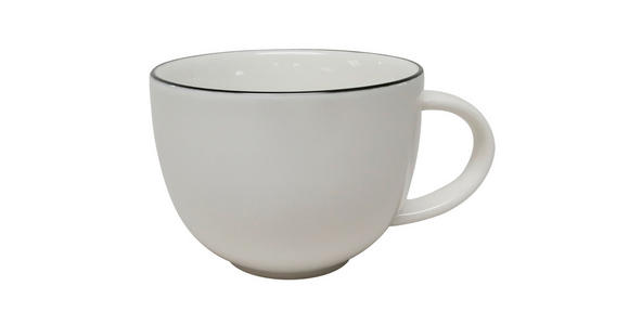 KAFFEETASSE Oslo 200 ml  - Schwarz/Weiß, Design, Keramik (8,3/6,3cm) - Novel