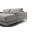 ECKSOFA  in Flachgewebe Sandfarben  253/177 cm  - Sandfarben/Schwarz, Design, Textil/Metall (253/177cm) - Dieter Knoll