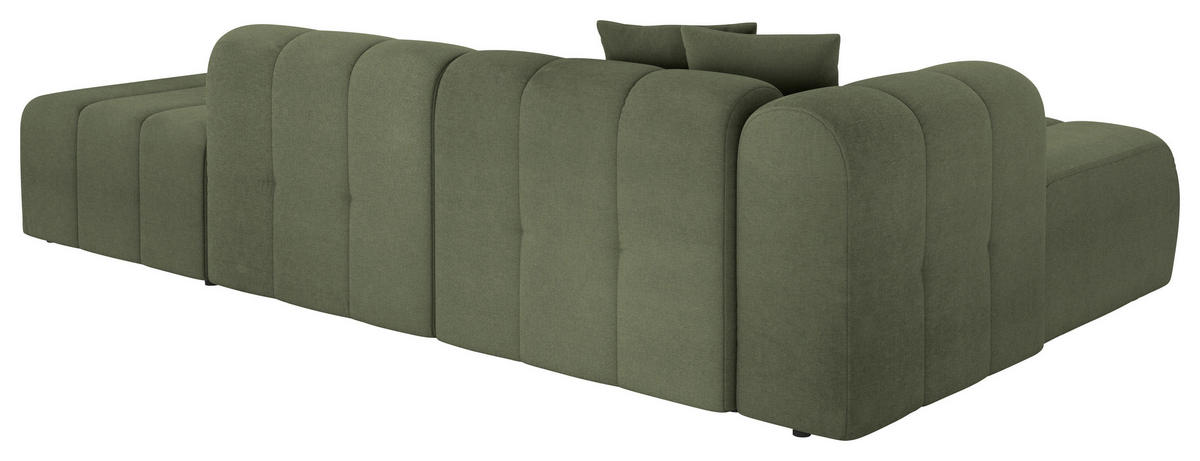 ECKSOFA Olivgrün Webstoff Zierkissen  - Schwarz/Olivgrün, LIFESTYLE, Kunststoff/Textil (178/289cm) - Milino
