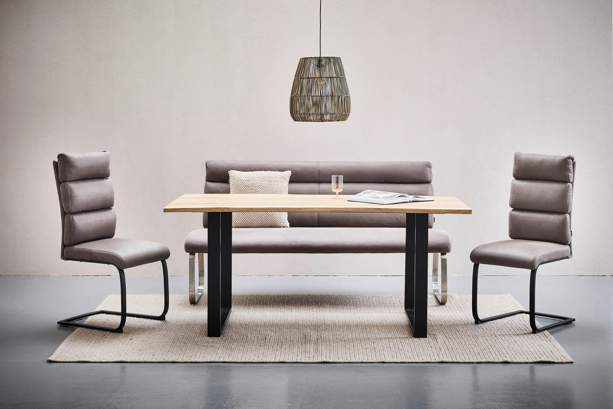 ESSTISCH Mangoholz vollmassiv rechteckig Naturfarben, Schwarz  - Schwarz/Naturfarben, LIFESTYLE, Holz/Metall (180/90/76cm) - Landscape