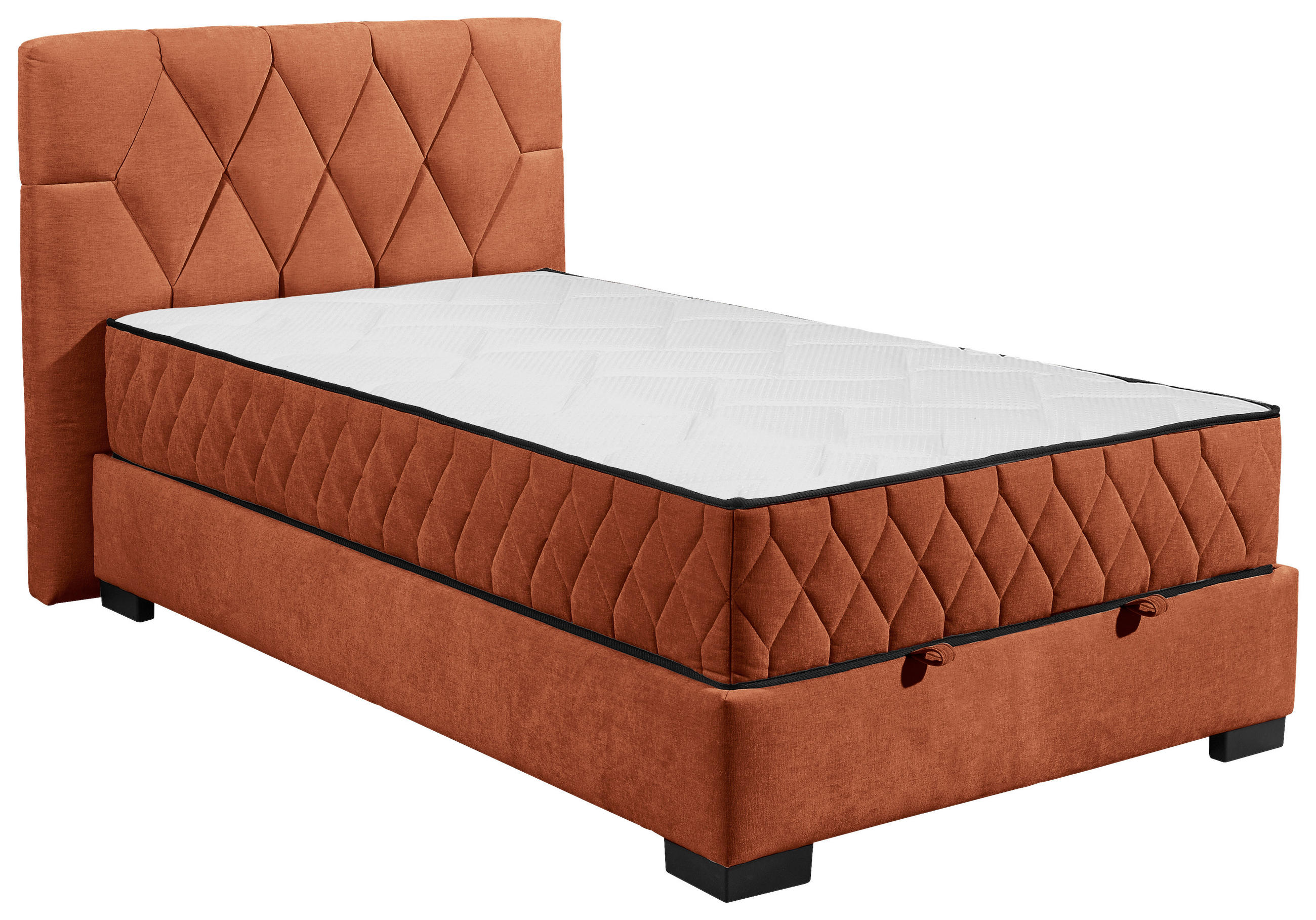 BOXBETT 120/200 cm  Cognac  - Cognac/Schwarz, Modern, Holzwerkstoff/Kunststoff (120/200cm) - MID.YOU