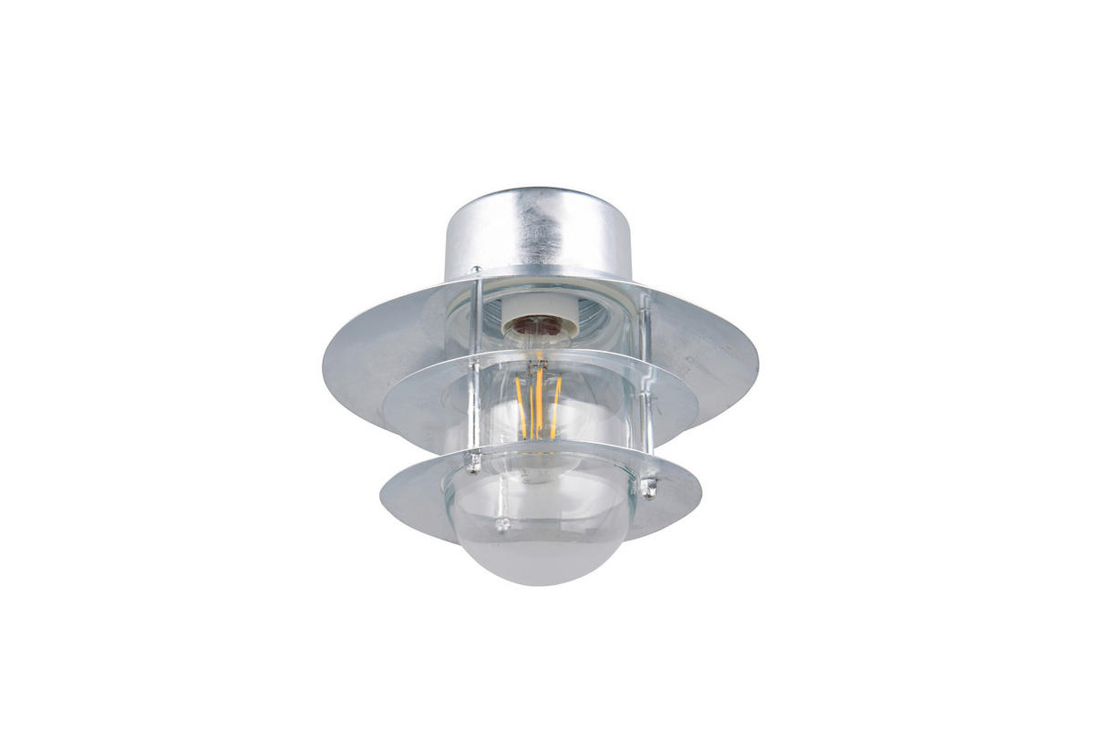 AUSSENWANDLEUCHTE Ruvuma 23.5/22/26 cm  - Klar/Zinkfarben, KONVENTIONELL, Glas/Metall (23.5/22/26cm) - Trio Leuchten