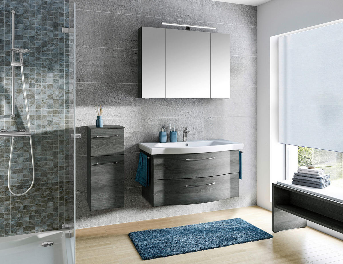 BADEZIMMER 4-teilig  in 128 cm  - Chromfarben/Graphitfarben, KONVENTIONELL, Glas/Keramik (128cm) - Pelipal