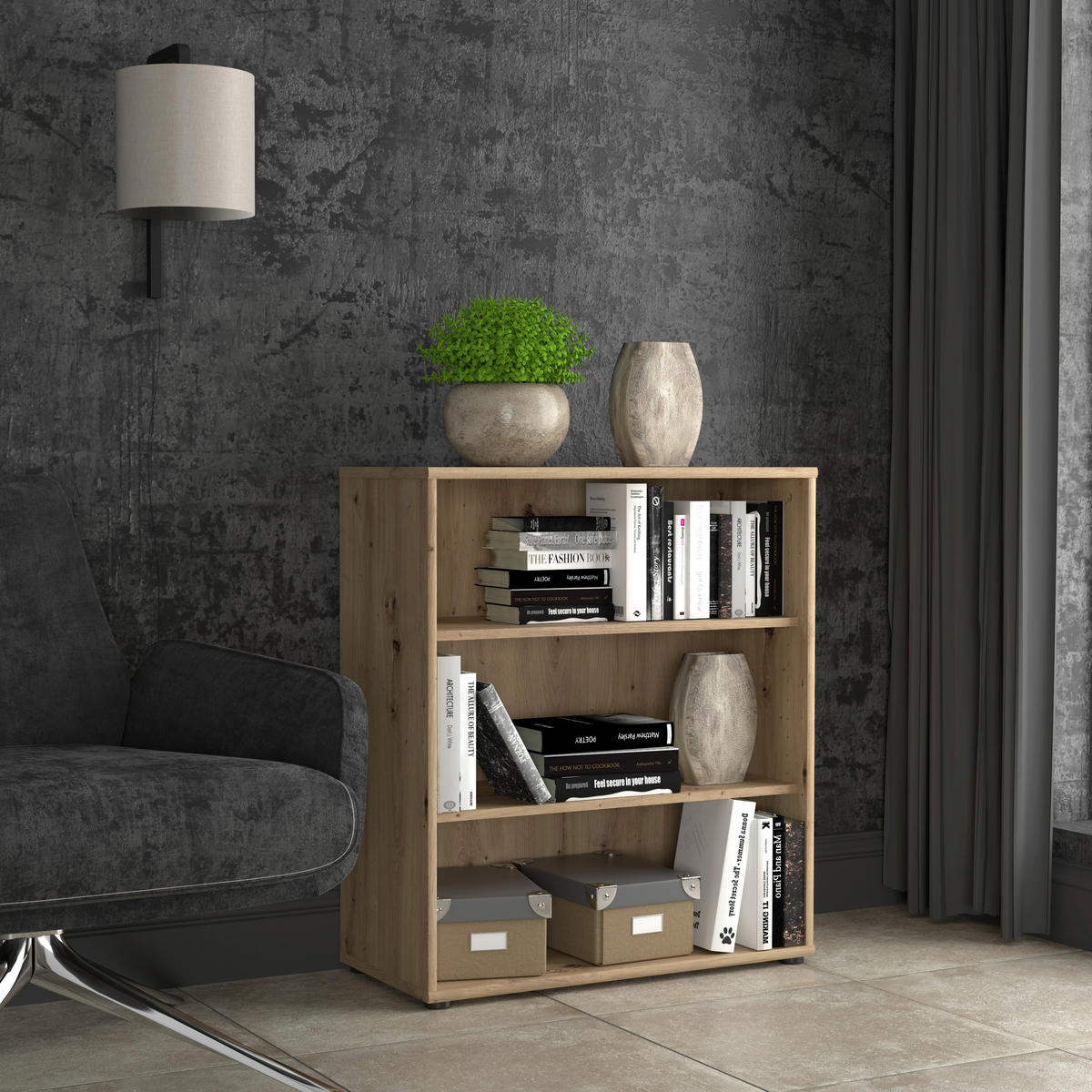 REGAL Eiche Artisan  - Eiche Artisan, Design, Holzwerkstoff (73,7/85,5/34,8cm)