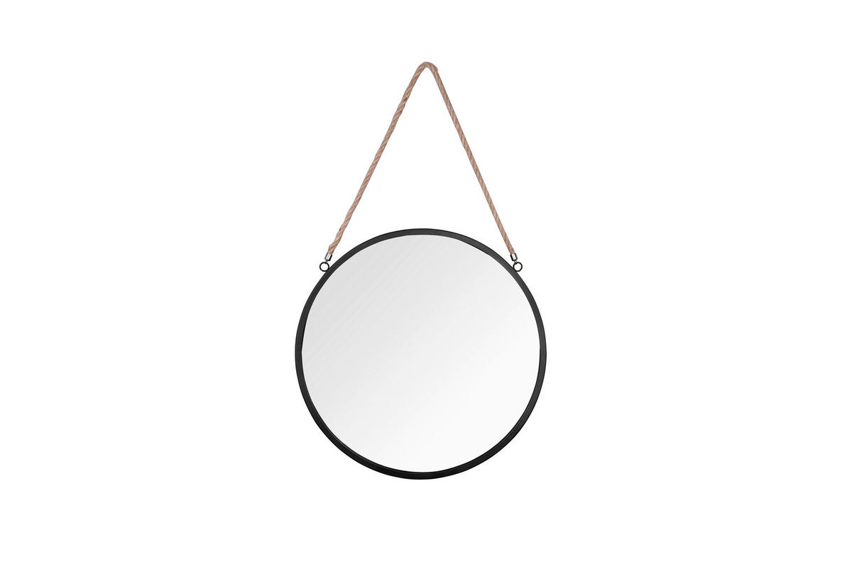 DEKOSPIEGEL Schwarz  - Schwarz, Trend, Glas/Textil (40/40/3,5cm) - Boxxx