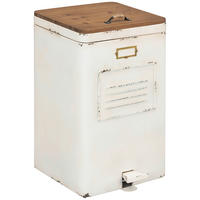 ABFALLEIMER 51.2 L  - Naturfarben/Weiß, KONVENTIONELL, Holz/Metall (35/63/45.5cm) - Livetastic