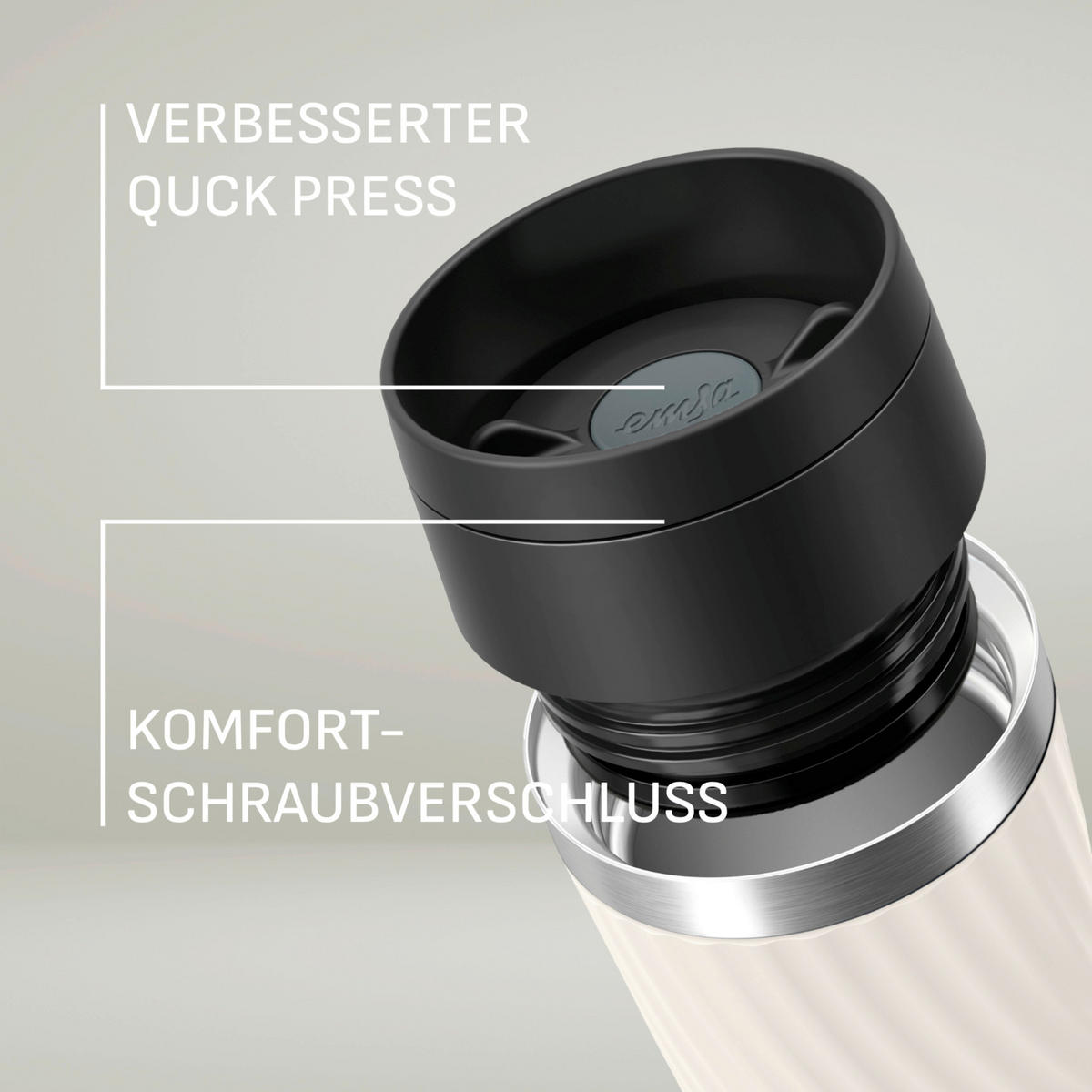 THERMOBECHER Classic Twist 0,36L L  - Weiß, Basics, Metall (8/8/20,4cm) - Emsa