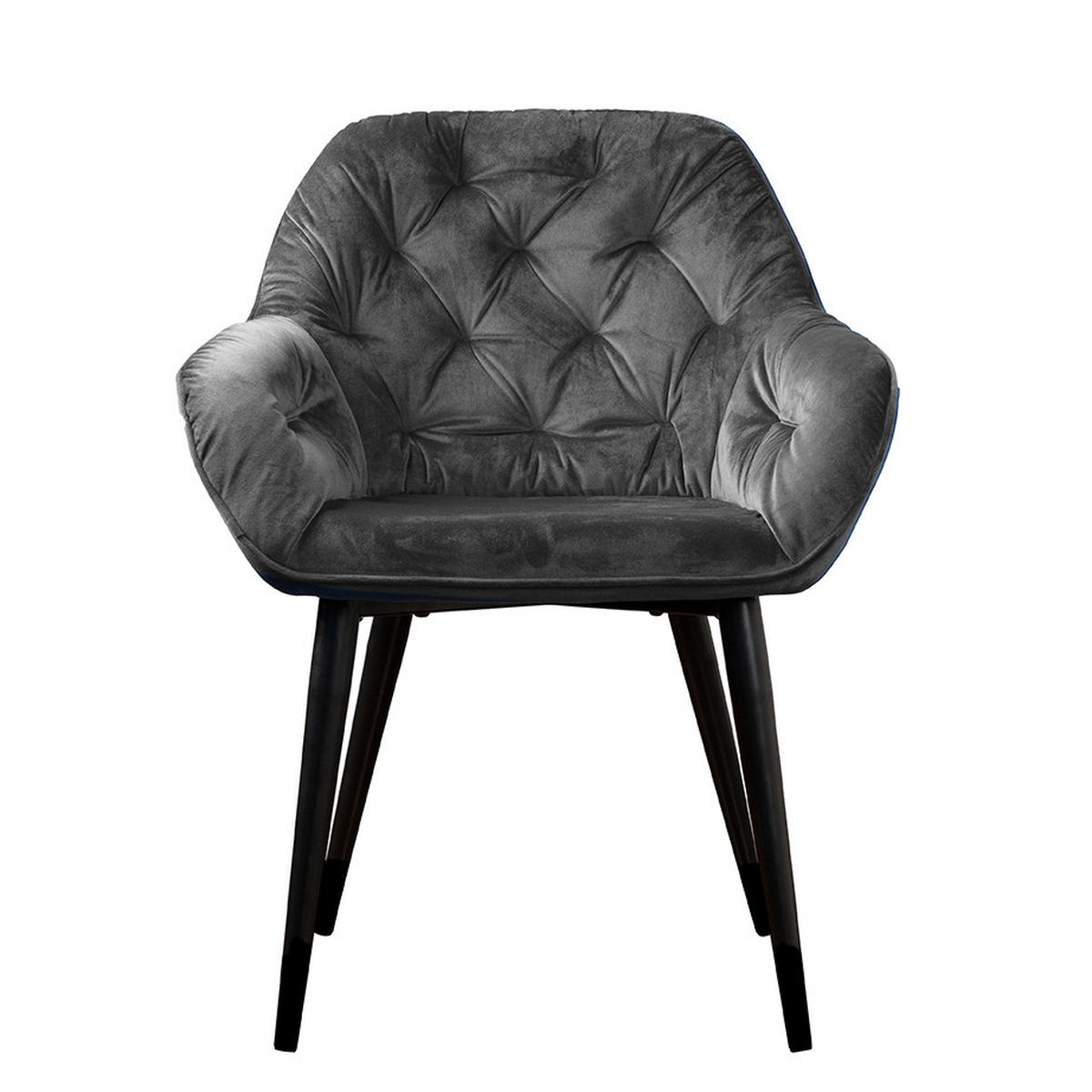 STUHL Samt Anthrazit, Dunkelgrau  - Dunkelgrau/Anthrazit, LIFESTYLE, Textil/Metall (62/82/60cm) - MID.YOU