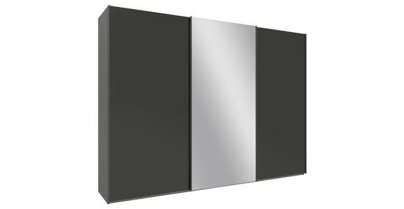SCHWEBETÜRENSCHRANK 300/223/69 cm 3-türig Anthrazit - Anthrazit/Grau, KONVENTIONELL, Glas/Holzwerkstoff (300/223/69cm) - Novel