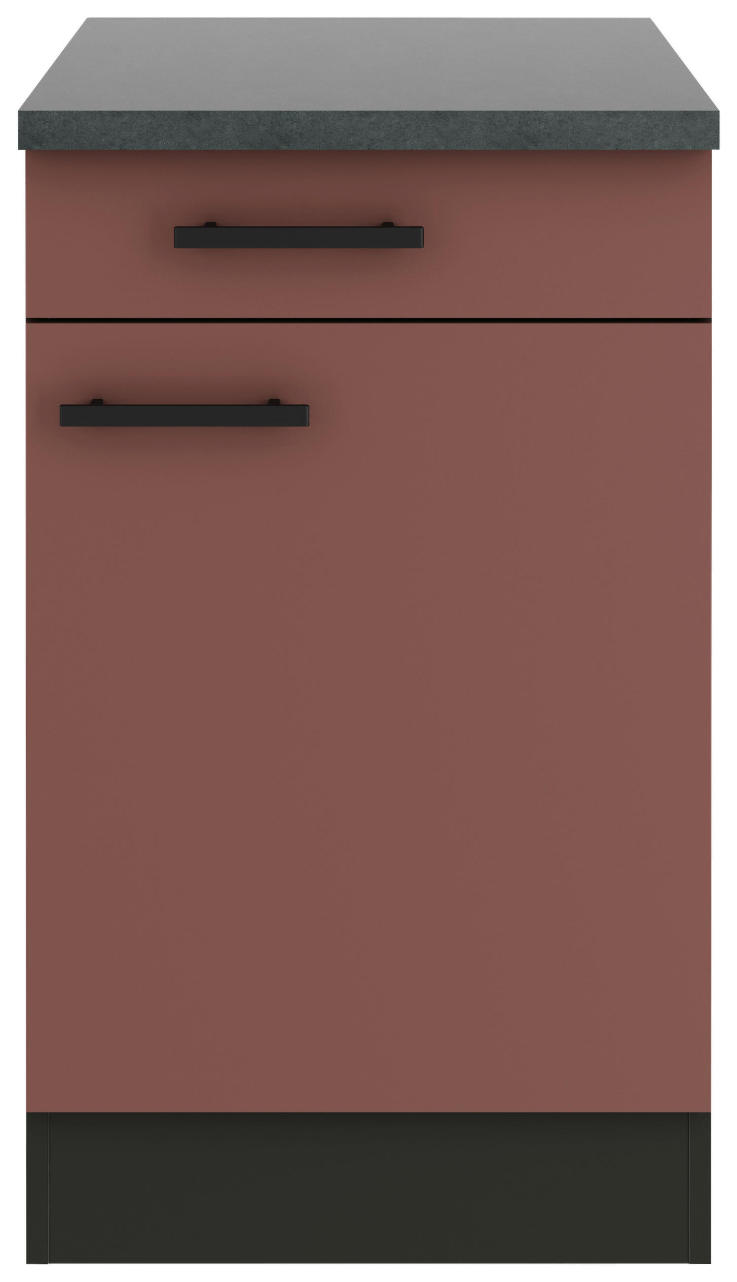KÜCHENUNTERSCHRANK 50/84,8/60 cm  in Rotbraun  - Rotbraun/Anthrazit, Basics, Holzwerkstoff/Metall (50/84,8/60cm) - Optifit