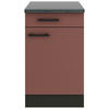 KÜCHENUNTERSCHRANK 50/84,8/60 cm  in Rotbraun  - Rotbraun/Anthrazit, Basics, Holzwerkstoff/Metall (50/84,8/60cm) - Optifit
