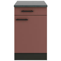 KÜCHENUNTERSCHRANK 50/84,8/60 cm  in Rotbraun  - Rotbraun/Anthrazit, Basics, Holzwerkstoff/Metall (50/84,8/60cm) - Optifit