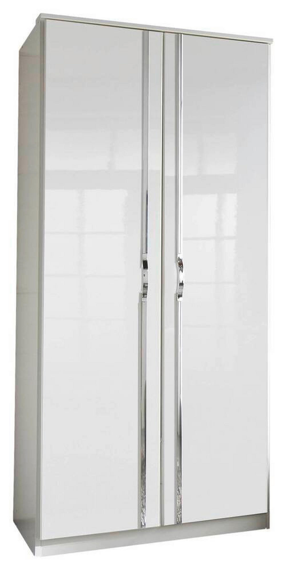 DREHTÜRENSCHRANK  in Weiß, Weiß Hochglanz  - Chromfarben/Weiß Hochglanz, MODERN, Holzwerkstoff/Kunststoff (91/199/58cm) - MID.YOU