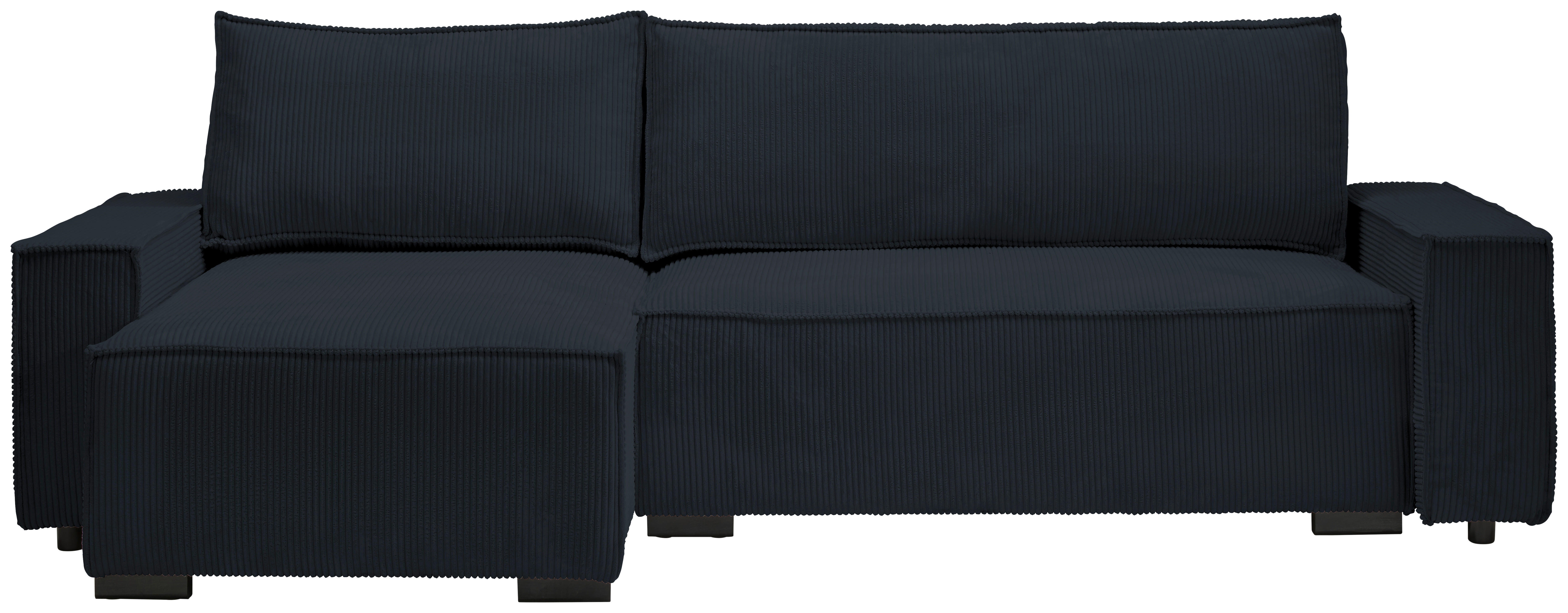 ECKSOFA in Cord, Webstoff Schwarz  - Schwarz, Modern, Holz/Textil (157/265cm) - Carryhome