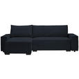 ECKSOFA in Cord, Webstoff Schwarz  - Schwarz, MODERN, Holz/Textil (157/265cm) - Carryhome