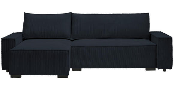 ECKSOFA in Cord, Webstoff Schwarz  - Schwarz, MODERN, Holz/Textil (157/265cm) - Carryhome