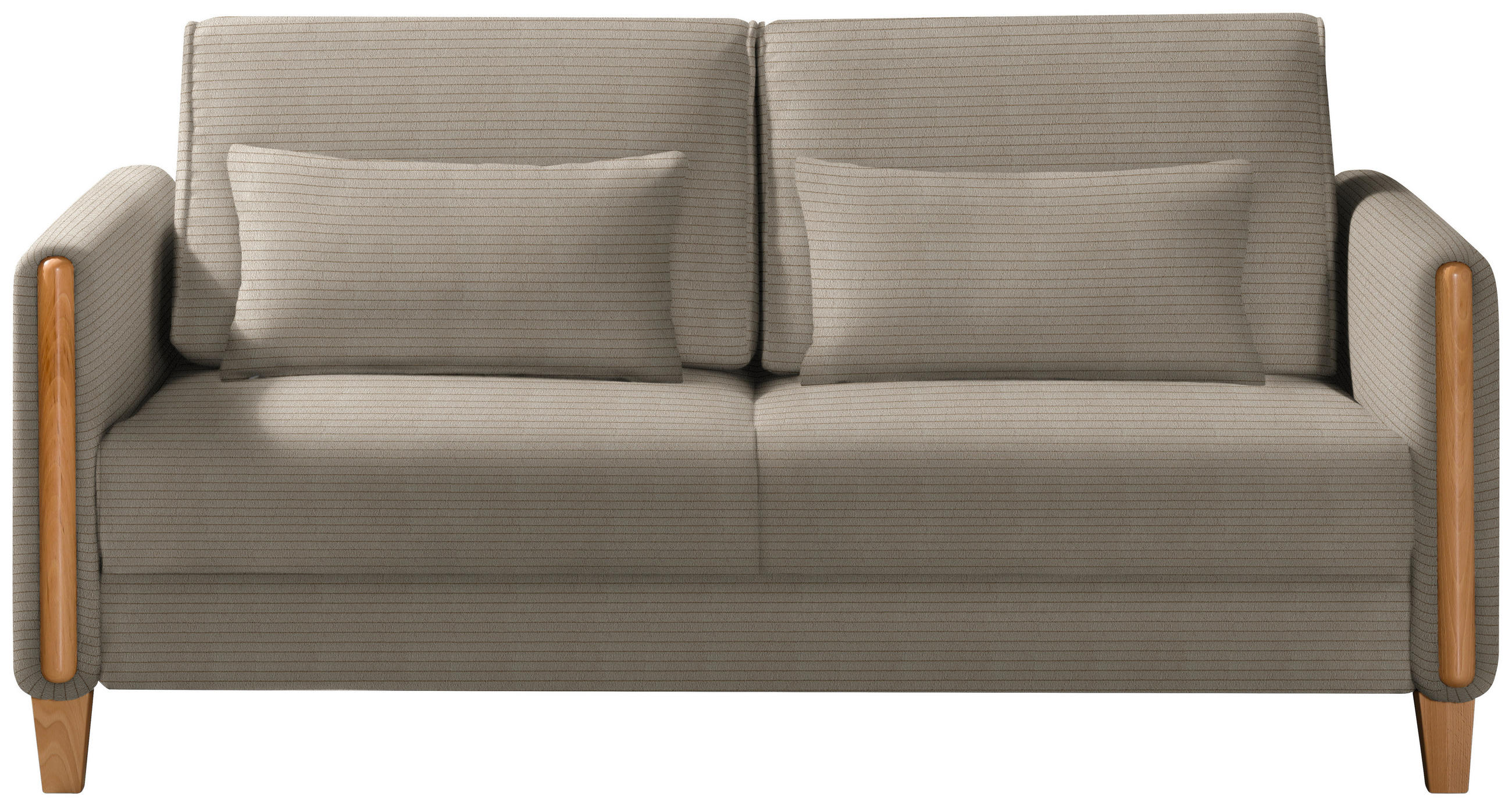 SCHLAFSOFA in Cord Taupe, Buchefarben  - Taupe/Buchefarben, Design, Holz/Textil (174/88/104cm) - Niels Andersson