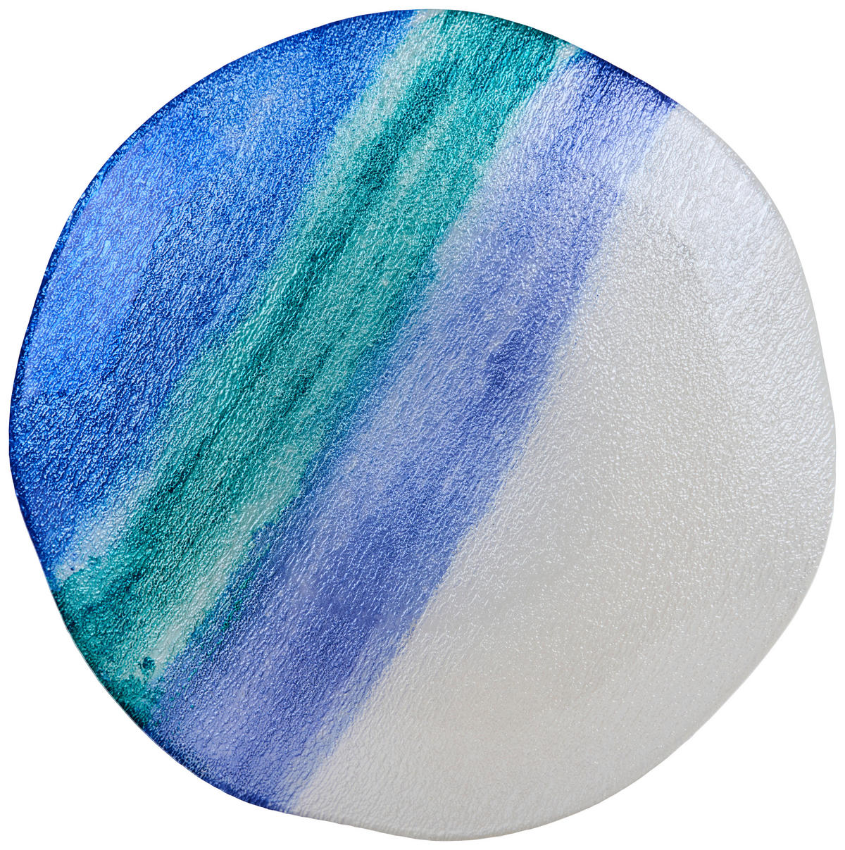 Farfurie Platou  33 cm  - albastru/alb, Lifestyle, sticlă (33cm) - Ambia Home