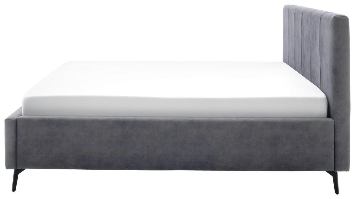 POLSTERBETT 160/200 cm  in Anthrazit  - Birkefarben/Anthrazit, Konventionell, Holz/Textil (160/200cm) - Boxxx