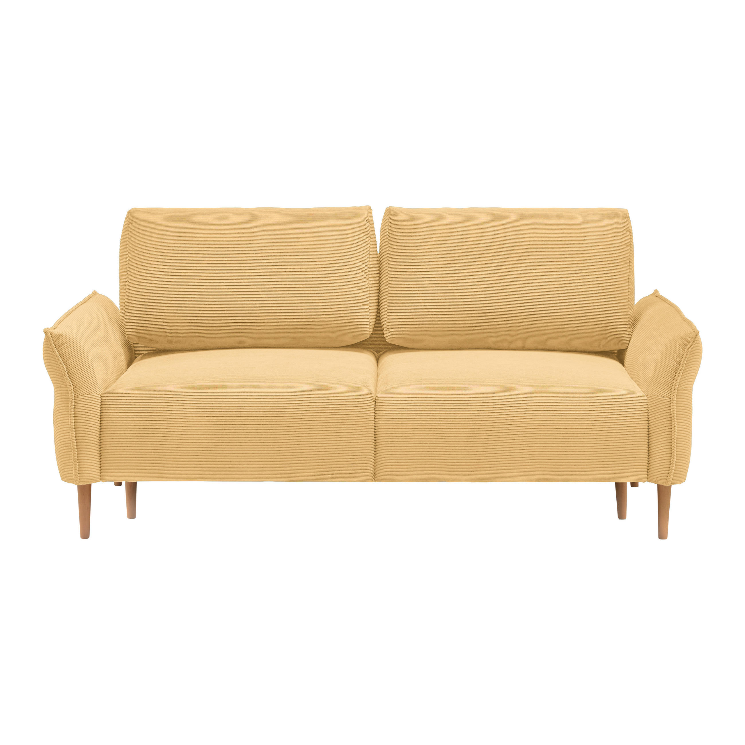 3-SITS SOFFA i manchester gul  - naturfärgad/gul, Modern, trä/textil (183/85/92cm) - MID.YOU