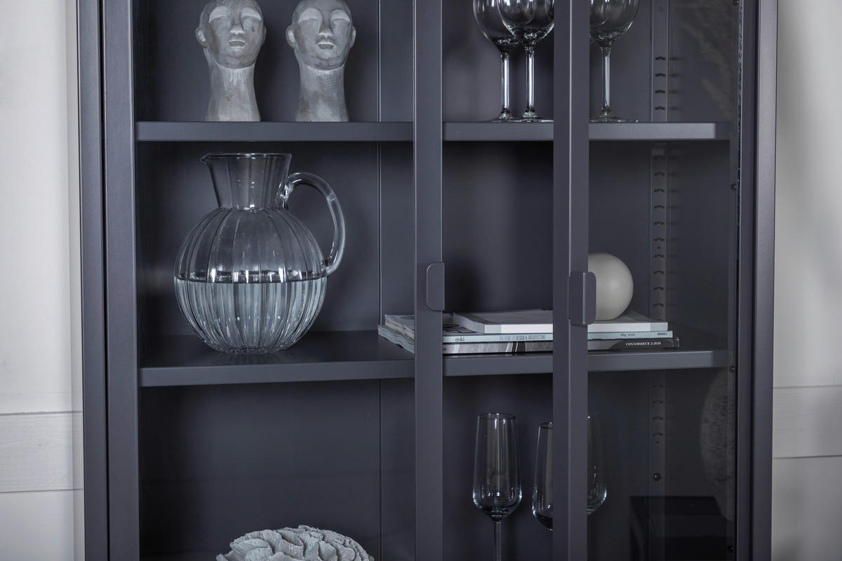 VITRINE  in Grau  - Grau, Design, Metall (75/150/35cm) - Livetastic