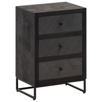 SÄNGBORD i massiv mangoträ svart  - svart, Lifestyle, metall/trämaterial (40/60/30cm) - MID.YOU