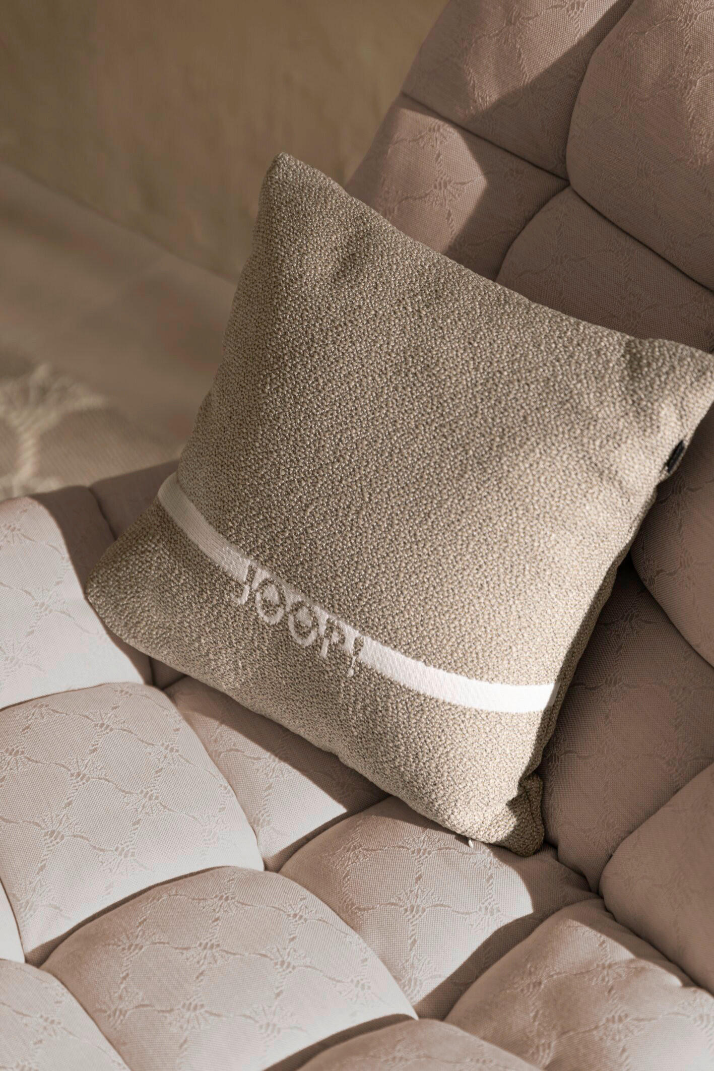 LOUNGESESSEL Sandfarben, Olivgrün Edelstahl  - Sandfarben/Olivgrün, Basics, Textil/Metall (77/83/85cm) - Joop!