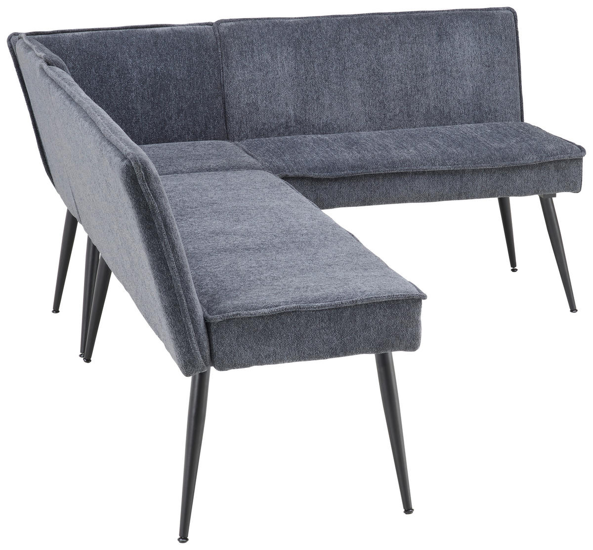 ECKBANK in Metall, Textil Grau  - Schwarz/Grau, Lifestyle, Textil/Metall (195/157cm) - MID.YOU