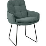 ARMLEHNSTUHL  in Cord  - Schwarz/Grün, Design, Textil/Metall (63/90/69cm) - Johann Jakob