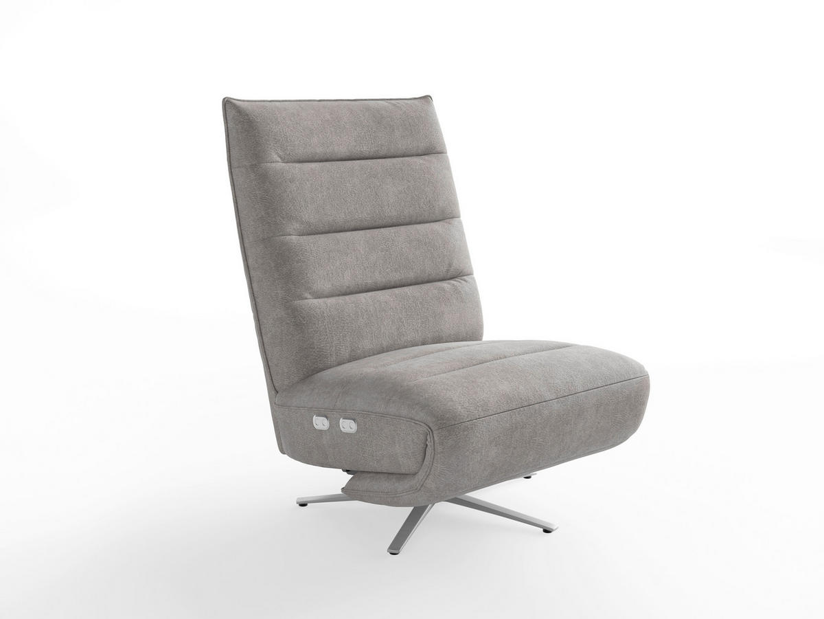 RELAXAČNÉ KRESLO, textil, sivá - sivá/strieborná, Basics, kov/textil (80/109/98cm) - Sit & More