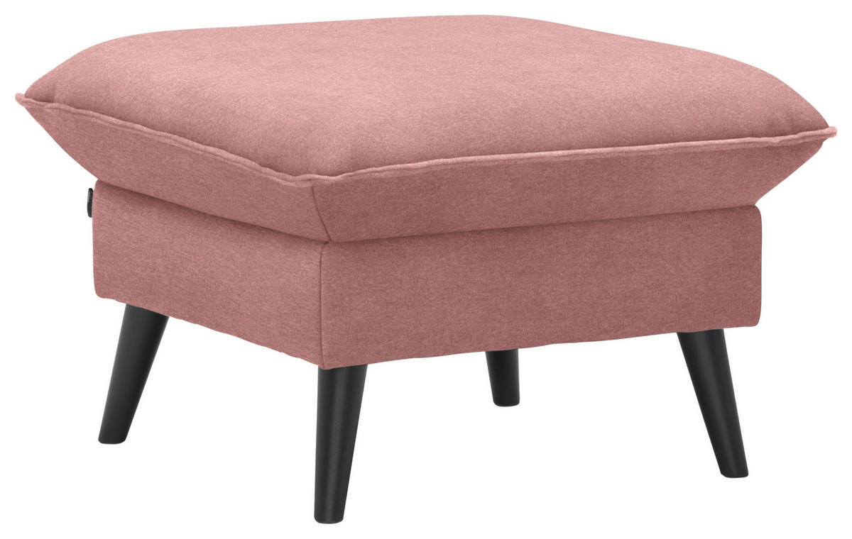 HOCKER in Textil Rosa  - Schwarz/Rosa, Design, Holz/Textil (63/44/63cm) - Carryhome