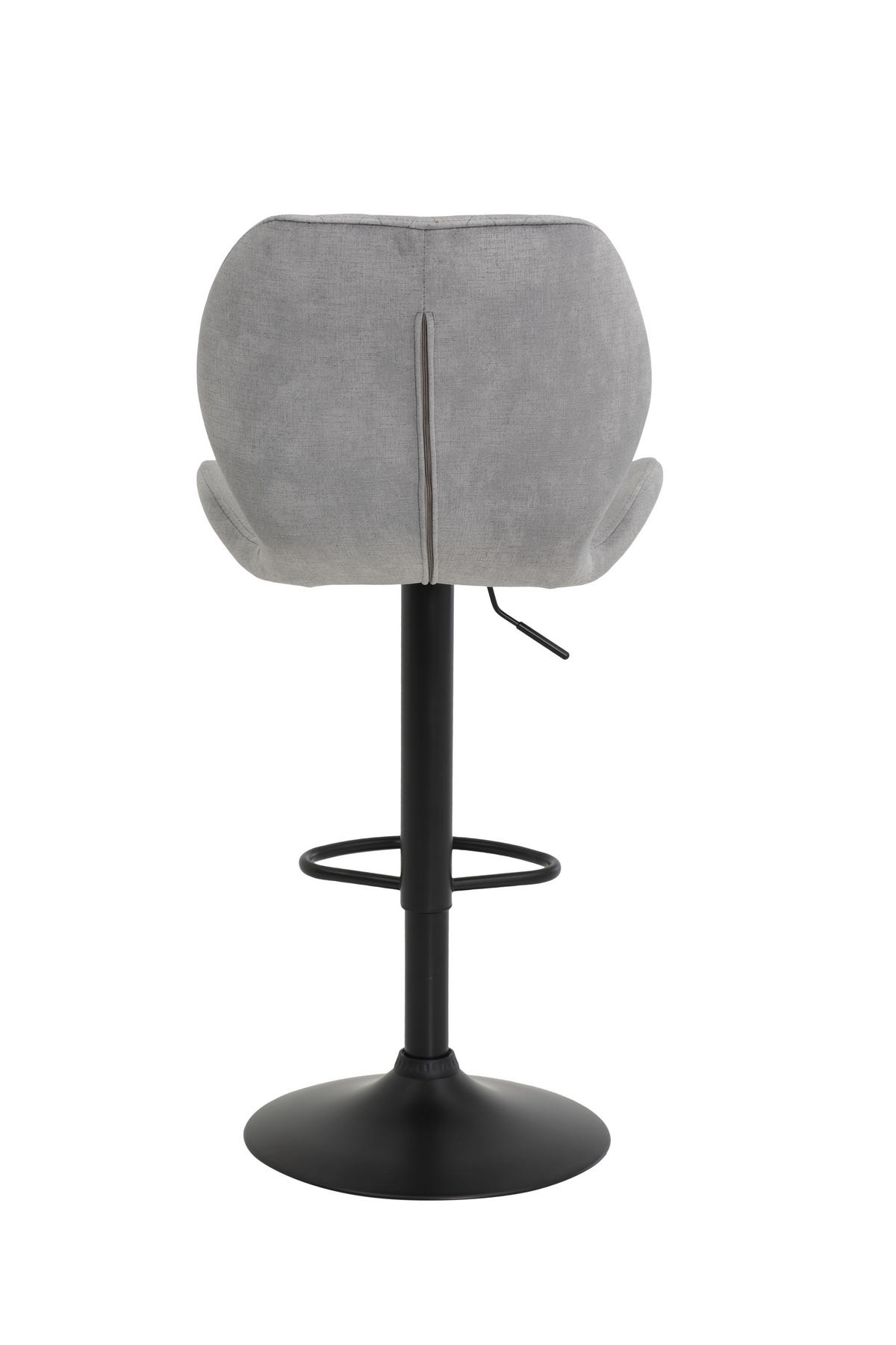 BARHOCKER Samt, Velours Grau Stahl Typenauswahl, Sitzfläche 360° drehbar, abwischbar  - Schwarz/Grau, MODERN, Textil/Metall (42/96-117/51cm) - MID.YOU