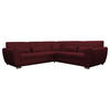 ECKSOFA in Flachgewebe Dunkelrot  266/266 cm  - Silberfarben/Dunkelrot, Design, Kunststoff/Textil (266/266cm) - Livetastic
