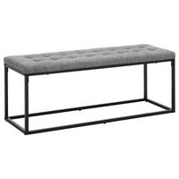 SITZBANK  in 120/47/42 cm  - Schwarz/Grau, LIFESTYLE, Textil/Metall (120/47/42cm) - Xora