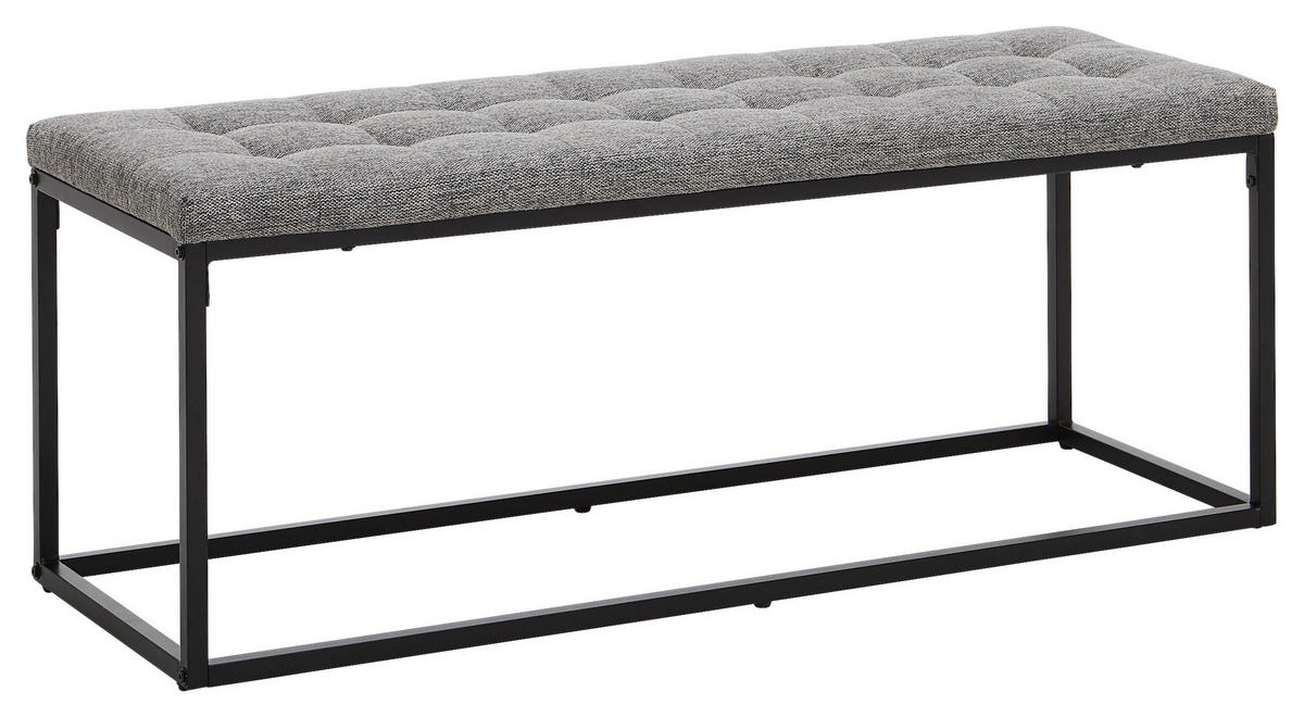 SITZBANK  in 120/47/42 cm  - Schwarz/Grau, LIFESTYLE, Textil/Metall (120/47/42cm) - Xora