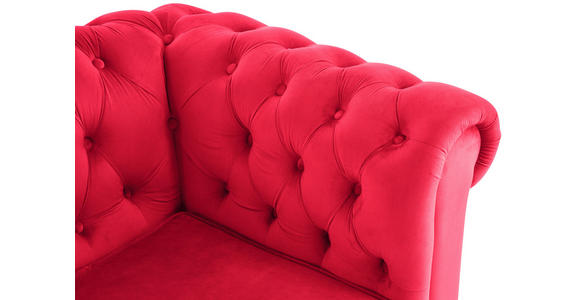 CHESTERFIELD-SOFA Samt Rot, Schwarz - Rot/Schwarz, Trend, Holz/Textil (165/75/87cm) - Xora