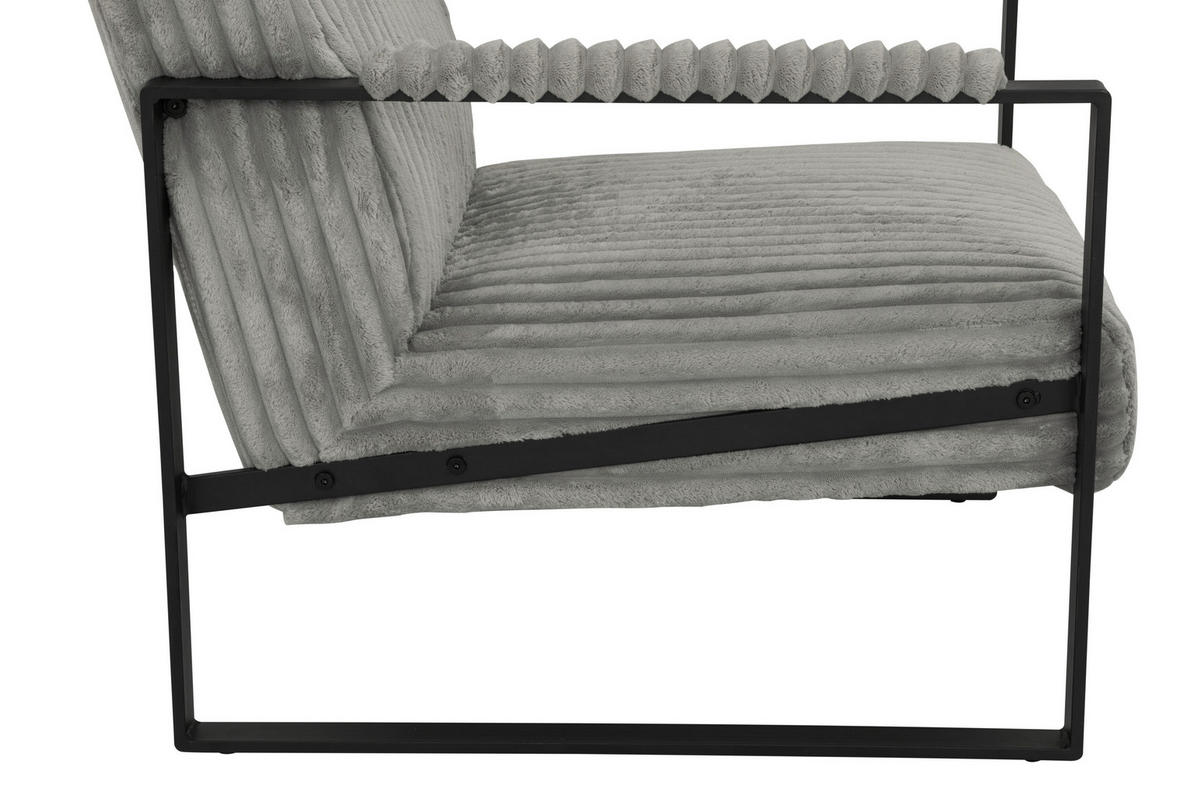 SESSEL Cord Grau    - Schwarz/Grau, MODERN, Textil/Metall (70/87/85cm) - P & B