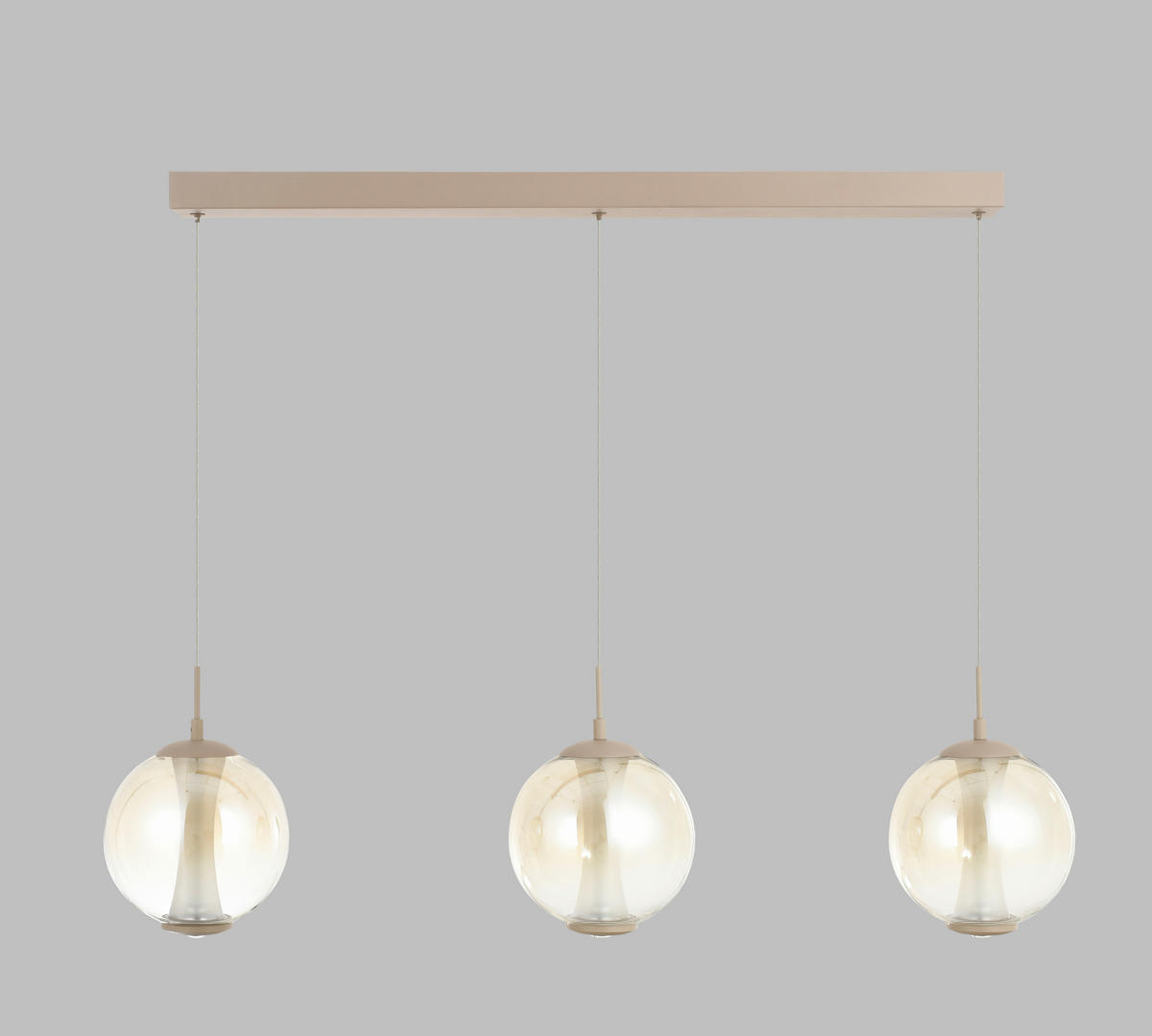 LED-HÄNGELEUCHTE Orleans 94/150/18 cm  - Sandfarben, Design, Glas/Metall (94/150/18cm)