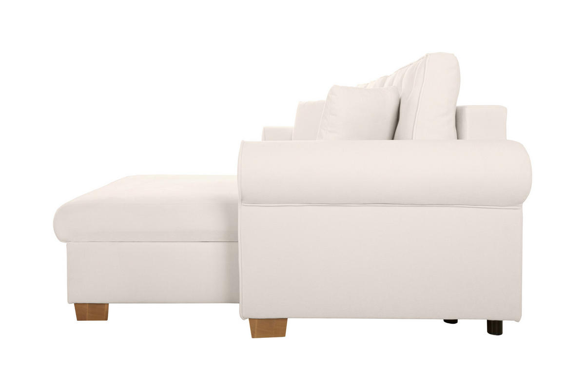 ECKSOFA Arles Creme  - Buchefarben/Creme, Design, Holz/Textil (266/161cm) - MID.YOU