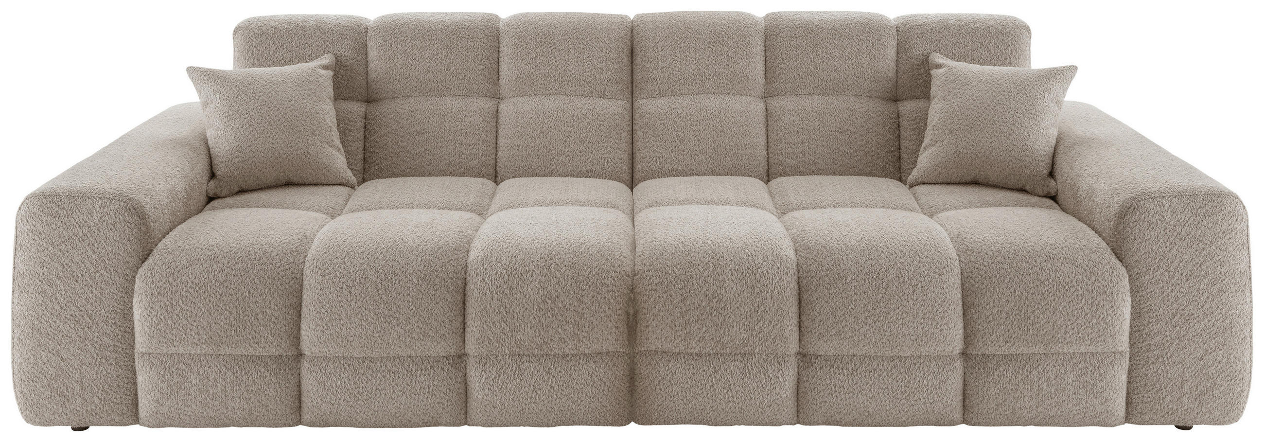 VIERSITZER-SOFA Bouclé Beige - Beige/Schwarz, MODERN, Kunststoff/Textil (300/87/120cm) - Livetastic