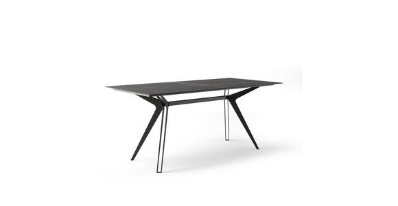 ESSTISCH rechteckig Schwarz  - Schwarz, MODERN, Holzwerkstoff/Metall (180/75/90cm) - Carryhome