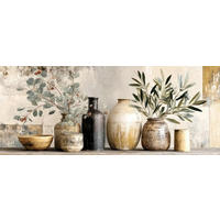 GLASBILD Stillleben, Pflanzen  - Multicolor, Basics, Glas (50/125/1.40cm) - Euroart