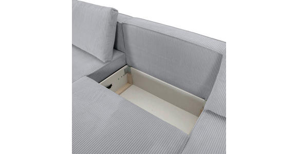 WOHNLANDSCHAFT  in Cord Hellgrau  - Hellgrau/Schwarz, KONVENTIONELL, Kunststoff/Textil (155/348/155cm) - Carryhome