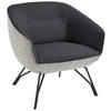 COCKTAILSESSEL in Struktur Echtleder Grau, Dunkelgrau  - Dunkelgrau/Anthrazit, Design, Leder/Textil (76/80/73cm) - Joop!