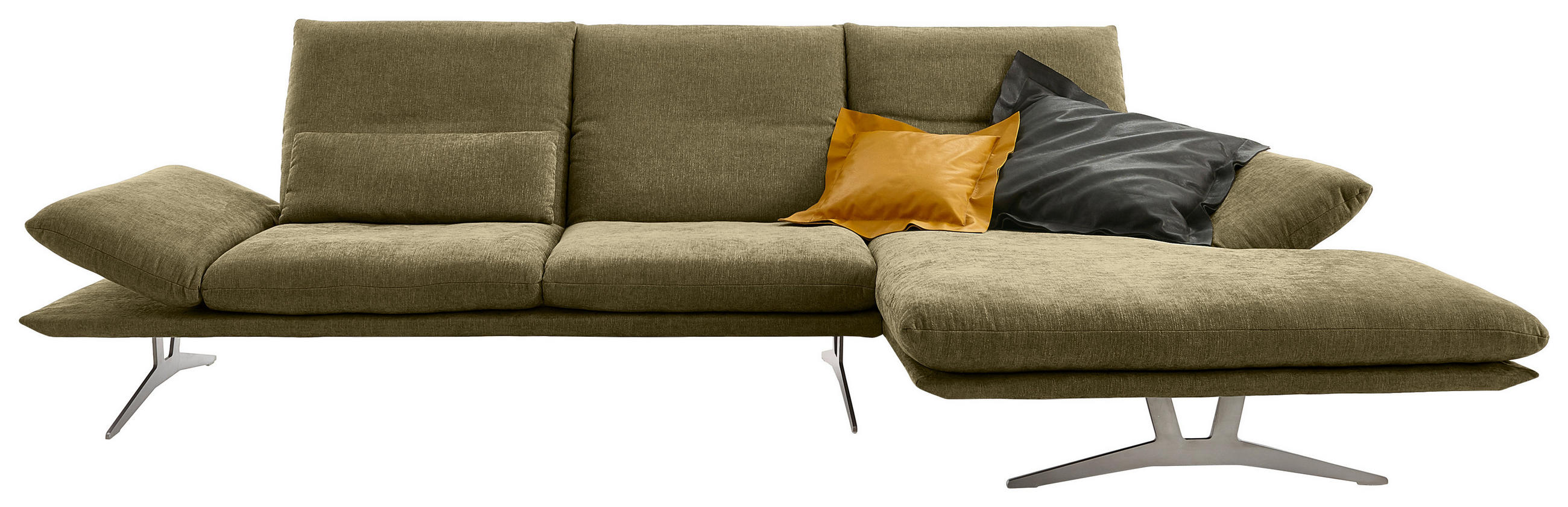 ECKSOFA Flachgewebe Grün  - Grün, Design, Textil/Metall (314/159cm) - Koinor