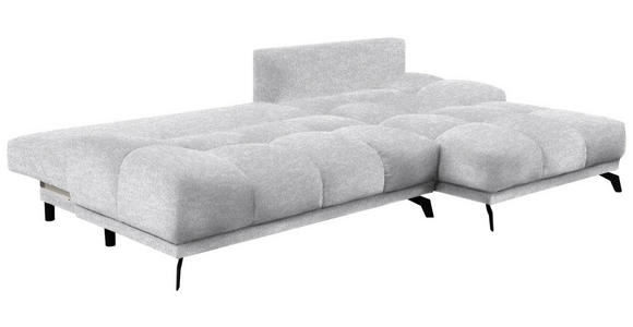 ECKSOFA in Chenille Hellgrau  - Hellgrau/Schwarz, MODERN, Textil/Metall (290/182cm) - Hom`in