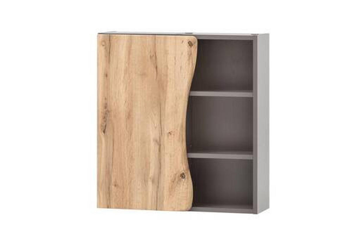 HÄNGESCHRANK 60/64/20 cm  - Eiche Wotan/Graphitfarben, Natur, Holzwerkstoff (60/64/20cm) - Xora