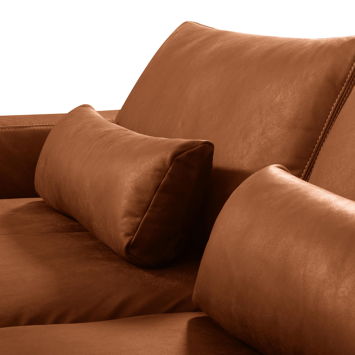 3-SITZER-SOFA  in Echtleder Karamell   - Beige/Karamell, Design, Leder/Kunststoff (300/85/123cm) - Livetastic