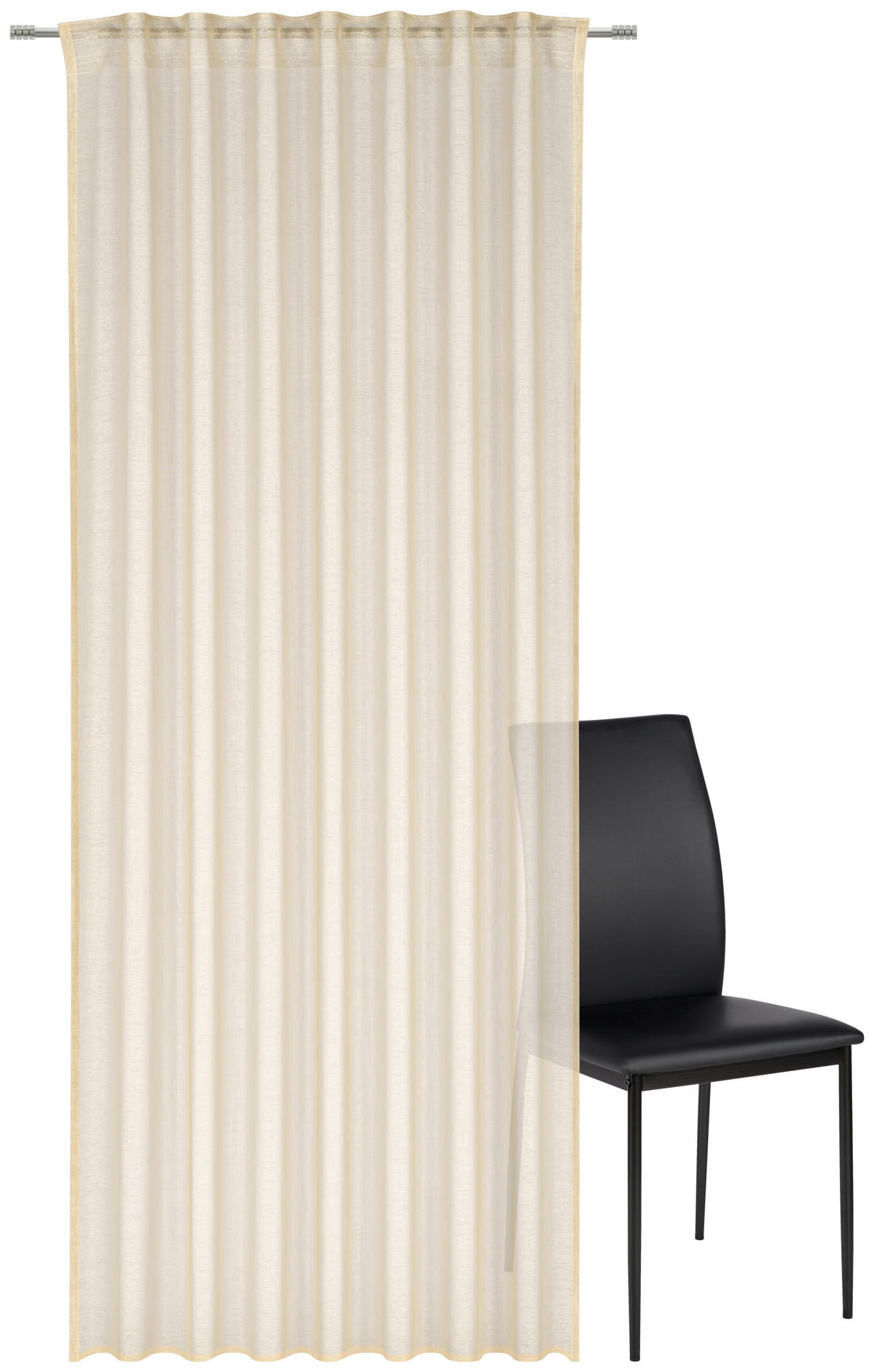 HOTOVÝ ZÁVĚS, průhledné, 140/245 cm - pískové barvy, Basics, textil (140/245cm) - Esposa